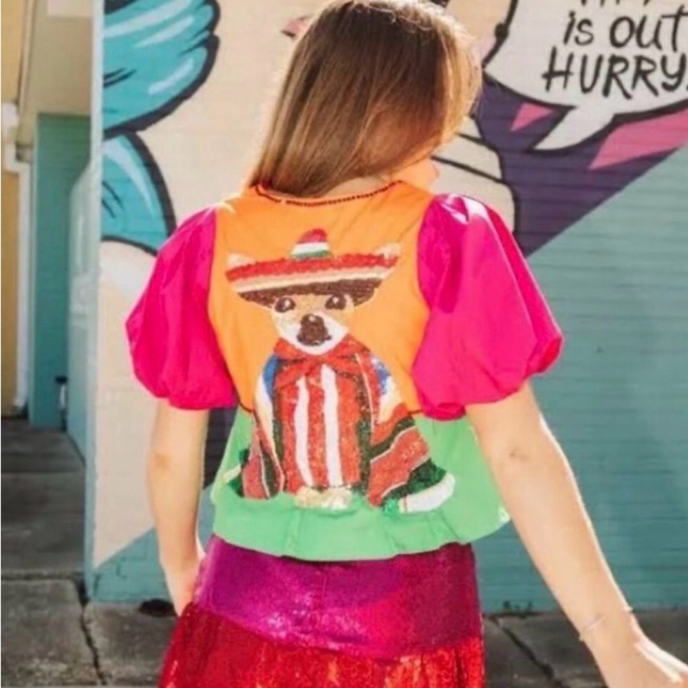Queen of Sparkles sequin Sombrero Top - Size Medium